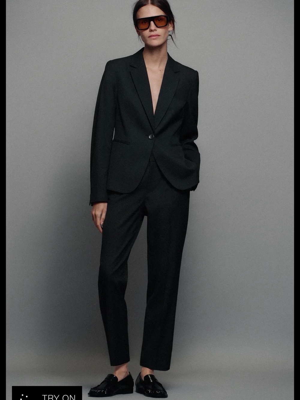 Zara Black Women's Tailored Suit Blazer & Trousers